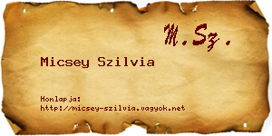 Micsey Szilvia névjegykártya